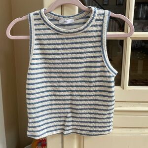 Gaze Cropped Top-Blue/Cream-Large-Juniors